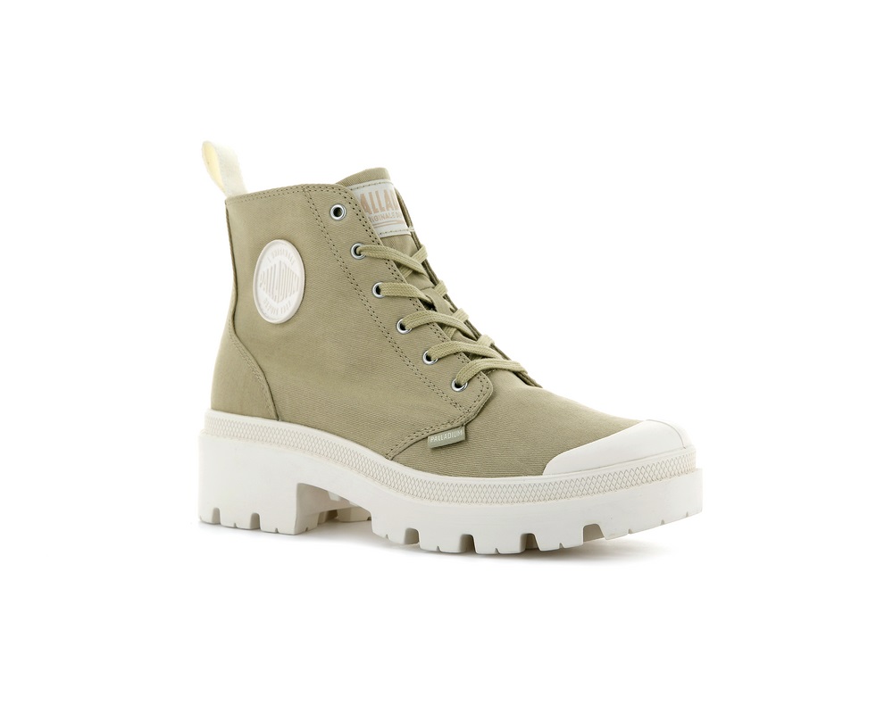 Botas Palladium PALLABASE TWILL Mujer Taupe | Costa Rica-48901